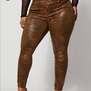 Animal Print High Rise Skinny Pants